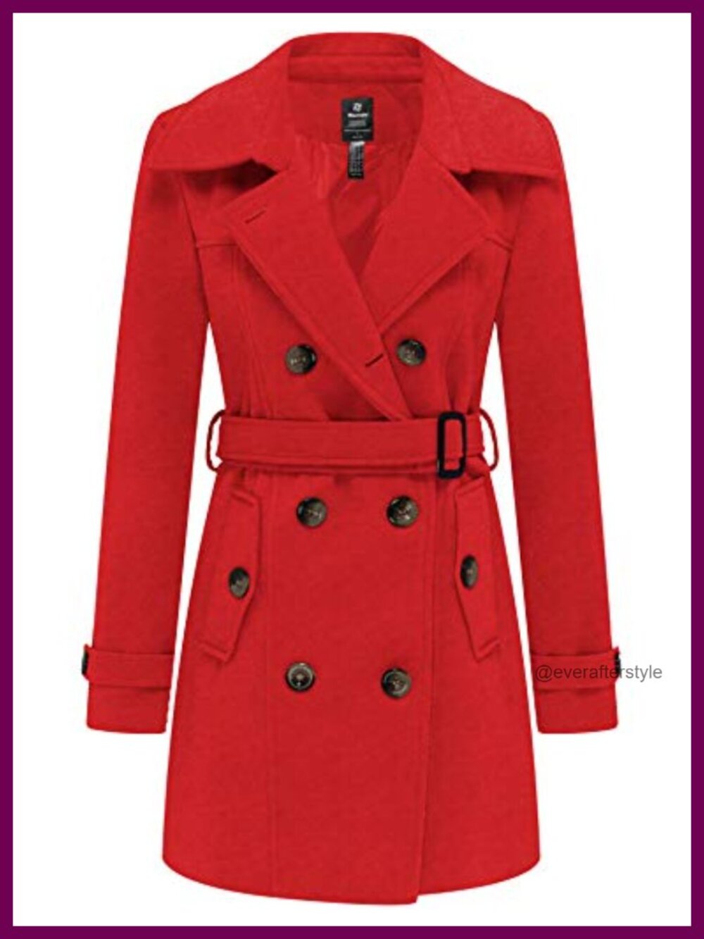 Double Breasted Pea Coat Winter Mid-Long Trench Coat